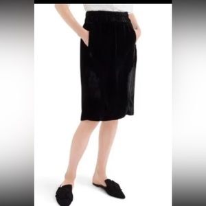 J. Crew Pull On Velvet Skirt in Black, NWOT